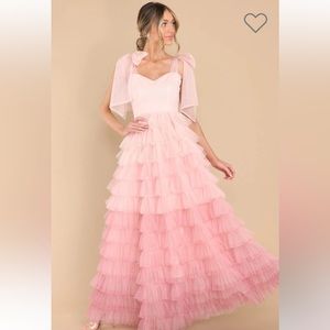 Tiered maxi tulle dress